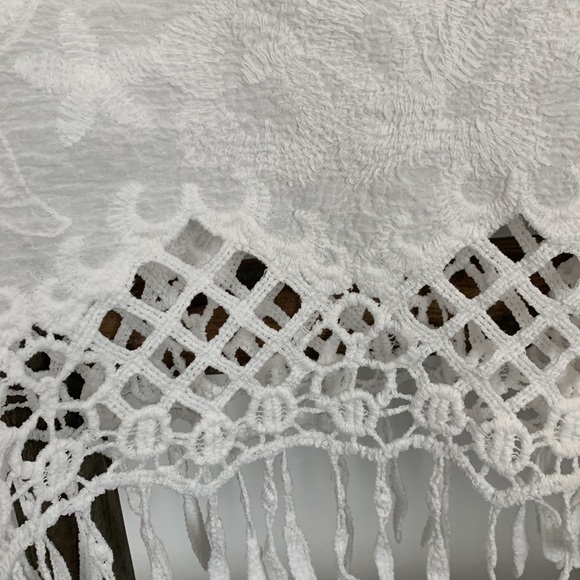 Crochet White Crop Top, Cover Up / Size S - Picture 9 of 12